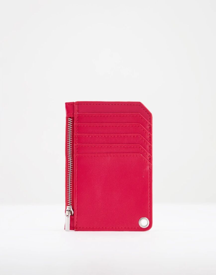 SVNX card holder with eyelet in red  Red