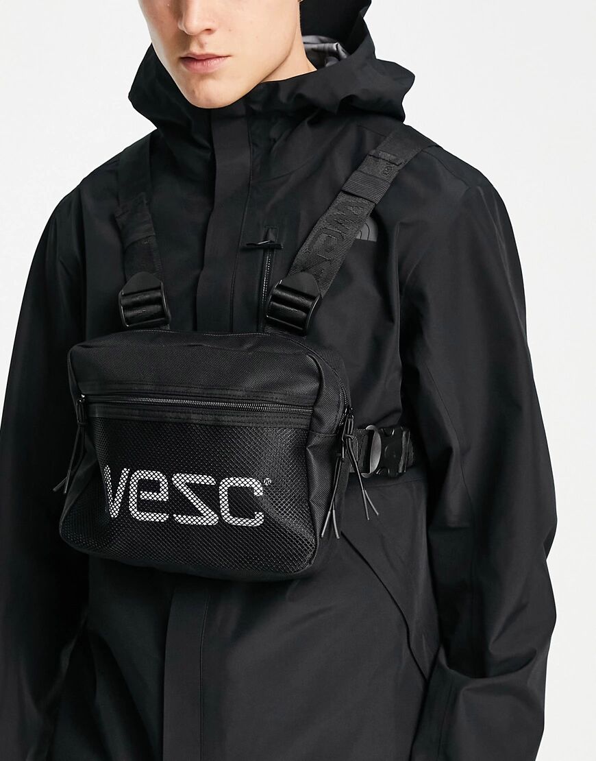 WESC chest rig bag with mesh pocket-Black  Black