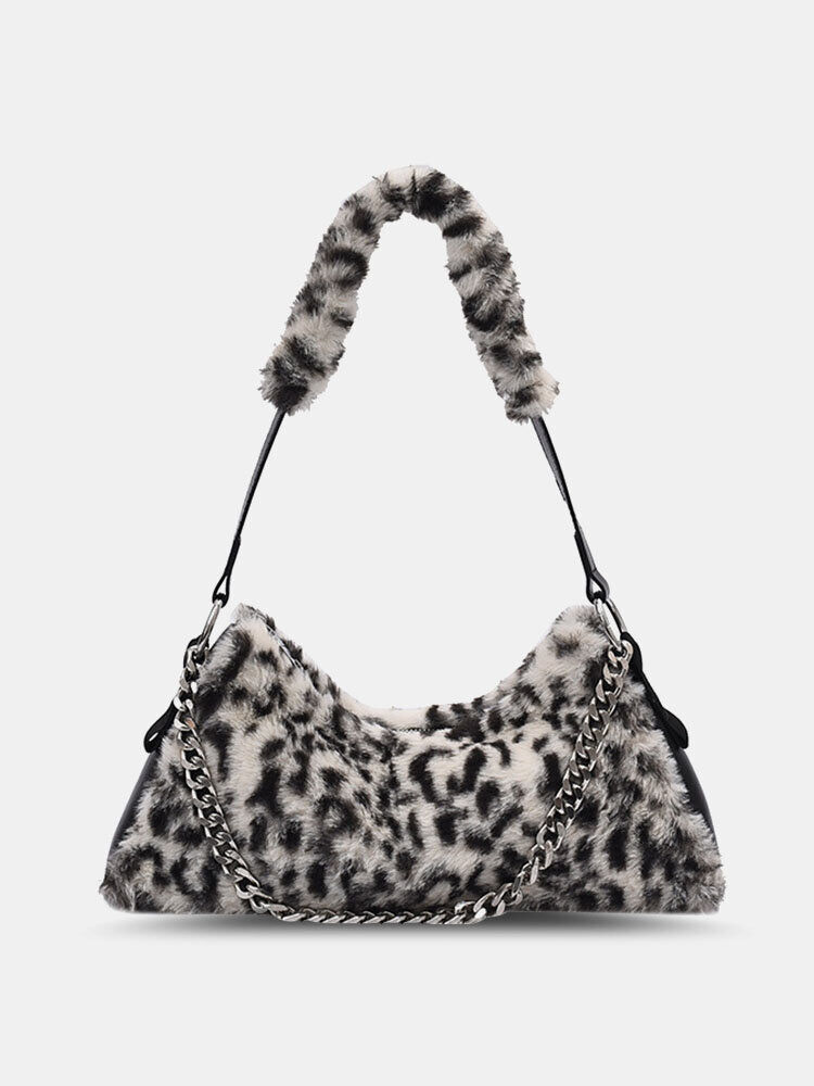 Newchic Women Dacron Fashion Chain Leopard Crossbody Bag Handbag