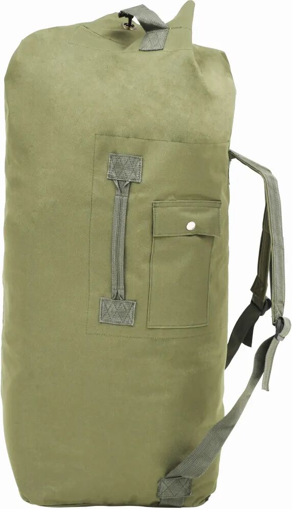 vidaXL Saco de pano estilo militar 85 L verde azeitona