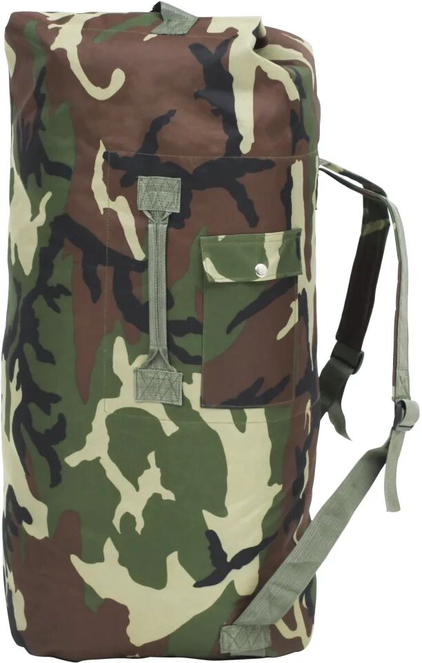 vidaXL Saco de pano estilo militar 85 L camuflagem