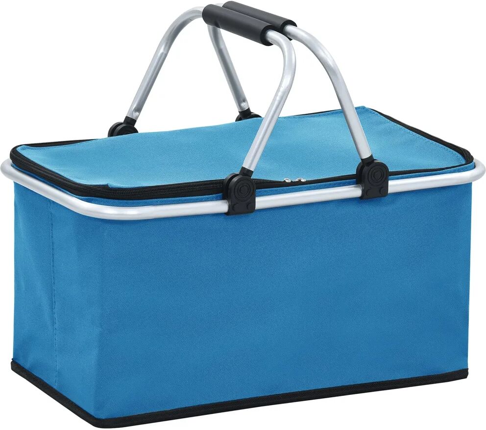 vidaXL Saco térmico dobrável 46x27x23 cm alumínio azul