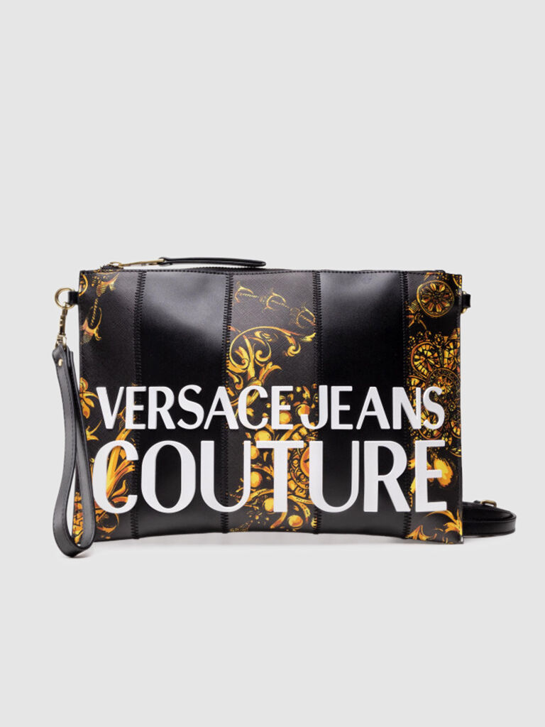 Versace Bolsa Mulher Stripe Patchwork Versace Preto