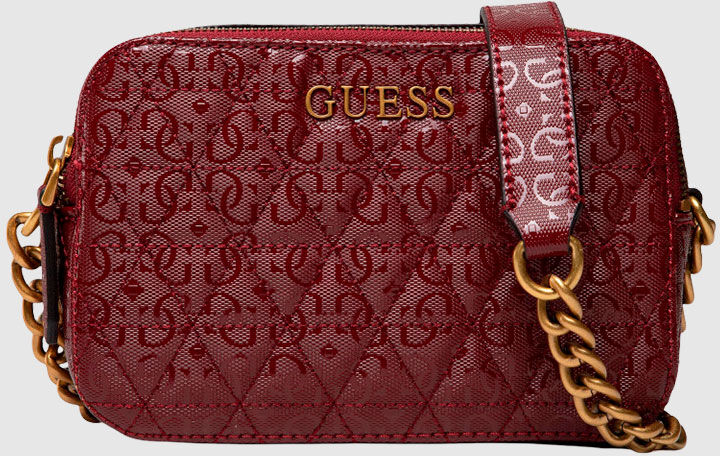 Guess Bolsa Mulher Noelle Crossbody Camera Guess Bordeaux