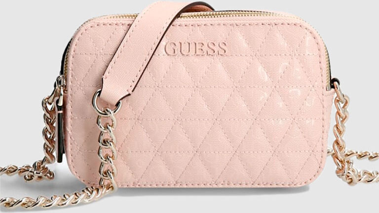 Guess Bolsa Mulher Noelle Crossbody Camera Guess Rosa Claro