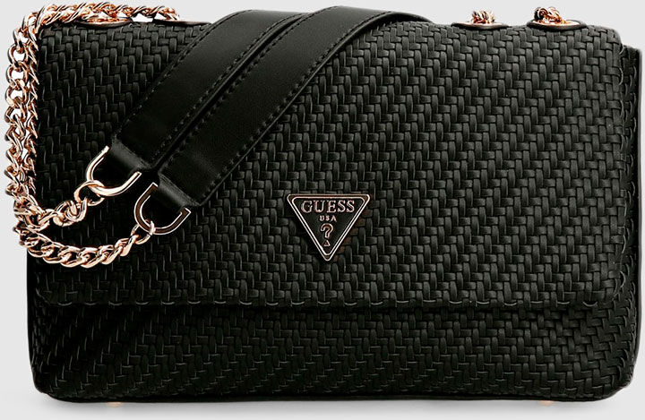 Guess Bolsa Mulher Hassie Convertible Guess Preto