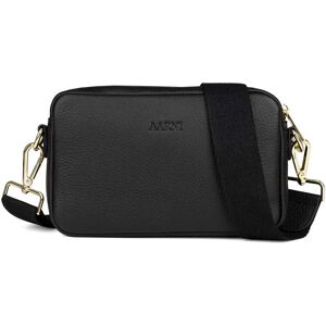 Aarni svart crossbody väska med guldfärgad dragkedja