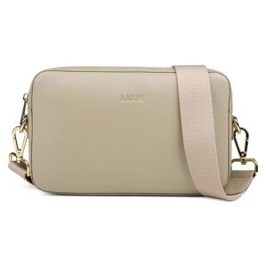 Aarni stor taupe crossbody väska med guldfärgad dragkedja