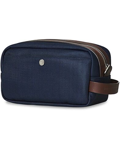 Brunello Cucinelli Leisure Wash Bag Navy/Brown Calf