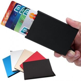RFID-skyddat kortfodral i aluminium för 6st kreditkort - Röd