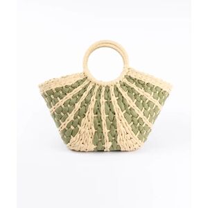 Blue Vanilla 2 Colour Woven Handbag - ONE / BEIGE -