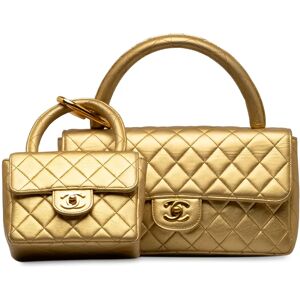 Chanel Lambskin Parent Child Kelly Set Top Handle Bag