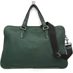 Loewe Men's Leather Briefcase,Shoulder Bag Dark Green