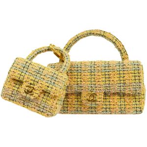 Chanel 1994 Yellow Tweed Handbag Set AK31944b