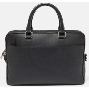 LOUIS VUITTON Black Taiga Leather Porte Documents Briefcase Bag