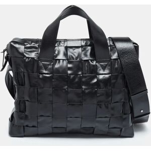 Bottega Veneta Black Intrecciato Leather Cassette Briefcase Bag, Black