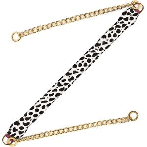 Sarah Haran Accessories Sarah Haran Gemini Leather Two Toned Bag Strap - Animal Print - Gold / Dalmatian Pillarbox Red - Gold / Dalmatian Pillarbox Red - Female