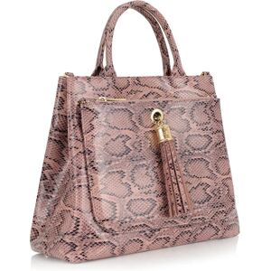 Sarah Haran Accessories Sarah Haran Dahlia 2-in-1 Tote - Textured - Gold / Pink Python - Female