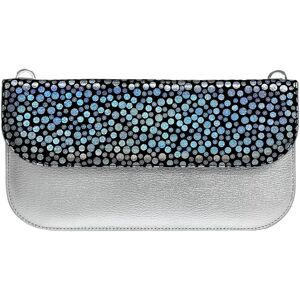 Sarah Haran Accessories Sarah Haran Violet Envelope Clutch - Textured - Silver / Metallic Silver Black Holographic - Female