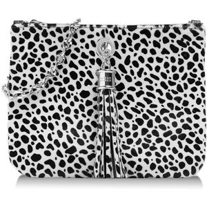 Sarah Haran Accessories Sarah Haran Ivy Clutch/ Crossbody Bag- Animal Print- Silver/ Dalmatian Spot - Silver / Dalmatian Spot - Female