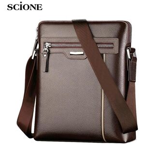 SCIONE Shoulder Casual Bag Men's Backpack Messenger Daily Vintage Vertical Briefcase Business Bag