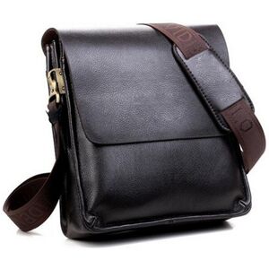 Wilicosh Fashion Men Leather Briefcase Shoulder Bag Male Messenger Crossbody Business