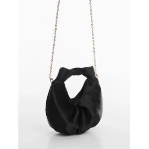 Mango Pauli Satin Evening Bag - Black - Female