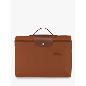 Longchamp Le Pliage Green Recycled Canvas Briefcase - Cognac - Female