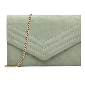 Miss Lulu Women's Clutches Evening Bag Handbags for Women Ladies Bags for Wedding Party Prom (Green)