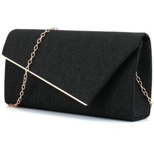 Comforso Women'S Clutch, Glitter Evening Bag Fashionable Simple Square Handmade Shoulder Bag Clutch Purse For Women Chain Bag For Wedding Party (Black)