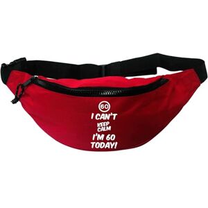 Creative Labs Flox Creative Recycled Polyester Red Bumbag I Can't Keep Calm I'm Sixty Today Birthday