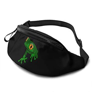 Bf635c4r80bd Green Tropical Frog Fanny Pack for Women Man Sport Waist Pack Bag Adjustable Workout Waist Bag, Black, One Size