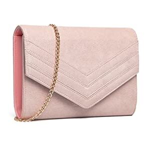 Miss Lulu Women's Clutches Evening Bag Handbags for Women Ladies Bags for Wedding Party Prom (Pink)