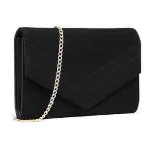 Miss Lulu Women's Clutches Evening Bag Handbags for Women Ladies Bags for Wedding Party Prom (Black)