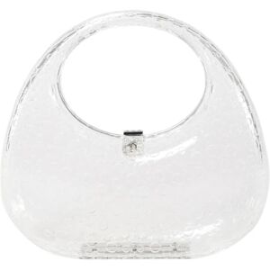 Fehploh Women Exquisite Dinner Bag Solid Color Acrylic Round Retro Style Evening Bag Transparent Luxury Style Practical Bag Everyday Shoulder Bag (Transparent)