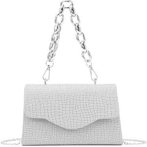 EVEOUT Elegant Sparkling Evening Bag with Chunky Chain for Women Wedding Party Clutch Handbag Bridal Purse