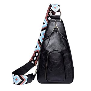 Generic Briefcase Handbag Sling Bag For Women Leather Small Fanny Pack Crossbody Bags Chest Bag For Women Western Satchel Bags For Men (Black, One Size)