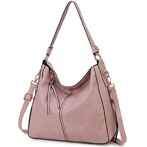 Vx Vonxury Hobo Bags For Women, Stylish Faux Leather Tote Handbag Large Shoulder Purse With Side Pockets For Work Travel