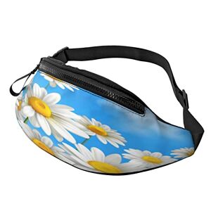 Bf635c4r80bd White Daisy Flowers Print Fanny Pack for Women Men Fashion Waist Bag Belt Bags with Adjustable Strap Casual Bum Bag for Cycling Workout Hiking Traveling Running Sport