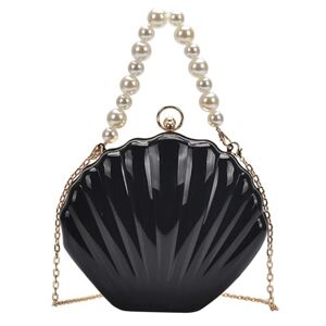 Oyrcvweuylx 2024 New Evening Bag For Girl Women Shell Bag Pearl Handle Crossbody Bag Party Wedding Clutches Handbag Chain Bag