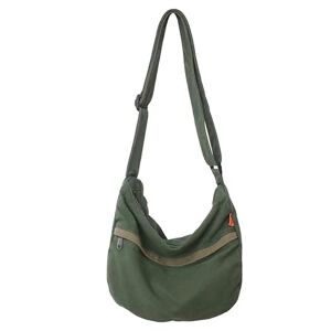 Alafime Grunge Hobo Bag Boho Messenger Bag Y2k Large Capacity Tote Bag Canvas Casual Shoulder Bag Fairycore Handbag, Green