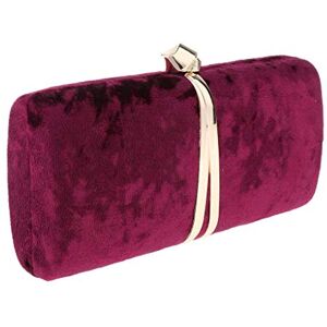 Tubayia Women'S Velvet Evening Bag Clutch Crossbody Shoulder Bag For Wedding, Evening Party, Banquet, Burgundy