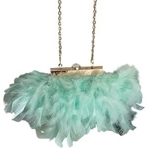 Sorrowso Women'S Evening Bag Plush Feather Clutch Purse Mini Crossbody Bag Evening Handbag With Detachable Chain For Prom Party