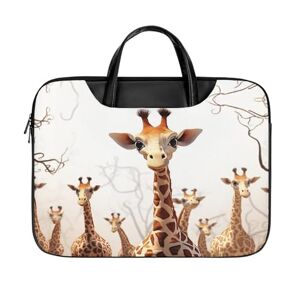 Lfdsyeoq Leather Laptop Briefcase Bag Cute Cartoon Funny Giraffes16 Inch Messenger Handheld Computer Bags For Office Work Travel