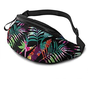 Bf635c4r80bd Leaves and Tropic Palm Tree Fanny Pack Waist Bags for Women & Men, Casual Belt Bag Crossbody Bum Bag with Adjustable Strap for Outdoors Running Hiking