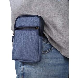 Moteen Cell Phone Belt Clip Pouch Small, Cell Phone Belt Clip Holder Blue, 6.3 Inch Mens Practical Multifunctional Waist Pack Mobile Phone Waist Bag Camping Hiking Outdoor Belt Pouch with Snap Hook Belt Loop