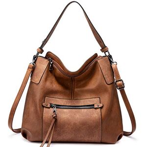 Realer Hobo Bags For Women Large Handbags Leather Shoulder Bag Ladies Synthetic Crossbody Bags Tote Brown