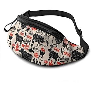 Bf635c4r80bd Meat Steak House with Scheme Lettering Casual Waist Bag Unisex Fanny Pack Travel Running Pocket Outdoor Wait Bag with Adjustable Strap