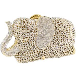 Generic Evening Bags Womens Cute Elephant Bag Rhinestone Clutch Bridal Wedding Purse Party Women Handbag