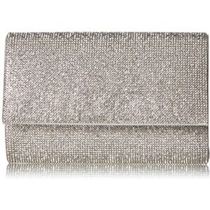 Jessica McClintock Women's Alexis Sparkle and Shine Clutch Evening Bag, Silver, One Size